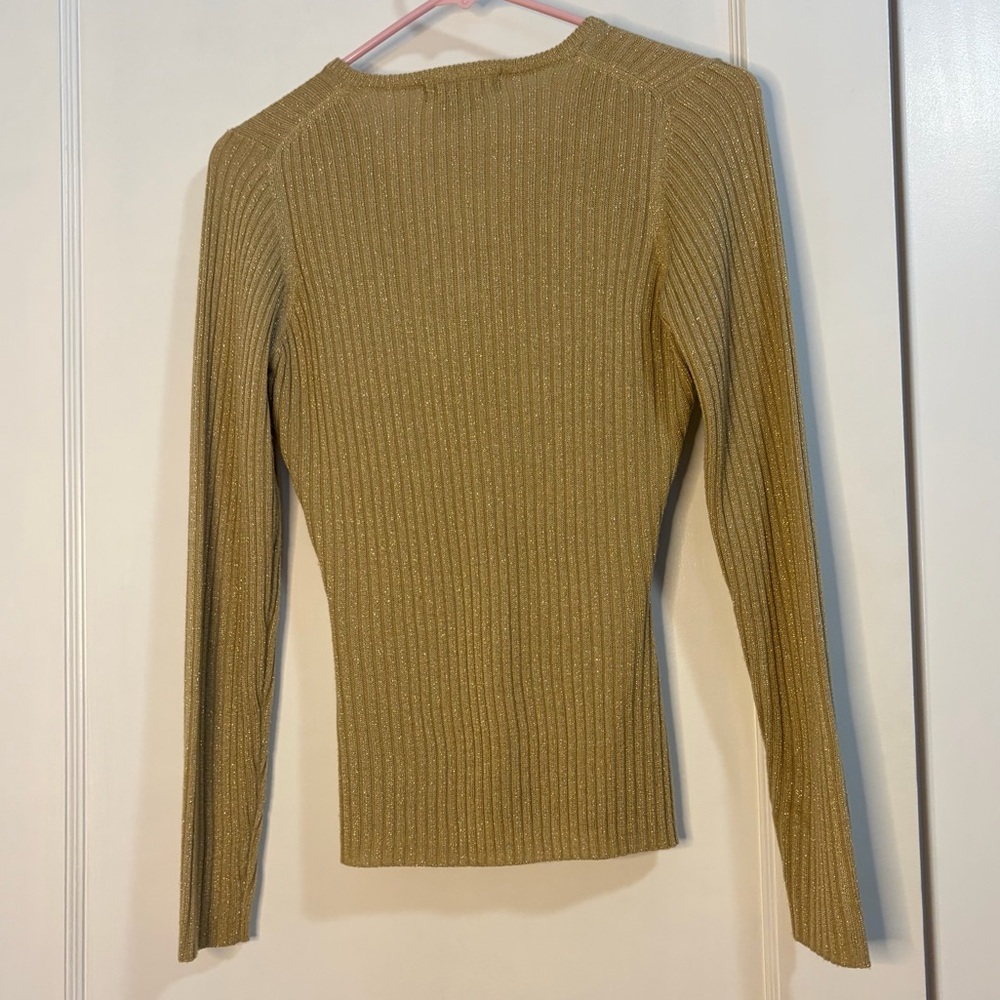Vintage KAREN KANE Vneck Gold Sweater - Picture 2 of 10